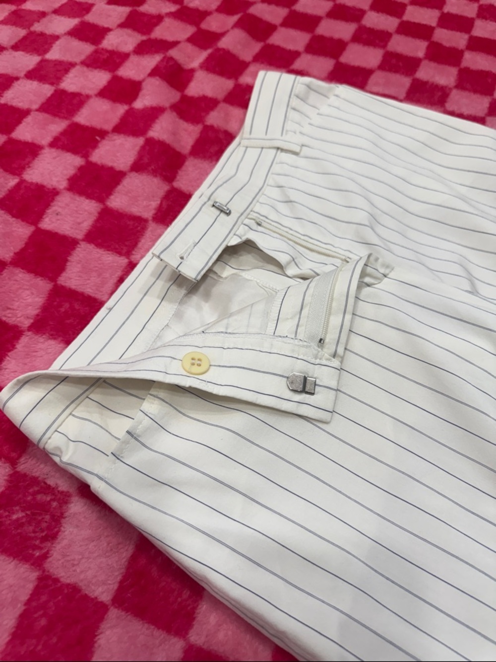 Emporio Armani White Pinstripe Wide-Leg Trousers - Picture 4 of 5